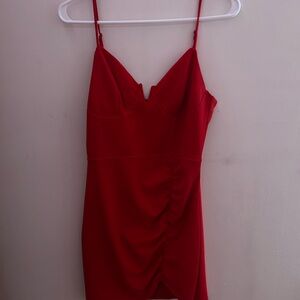 City Studio Red Mini Dress with Spaghetti Straps